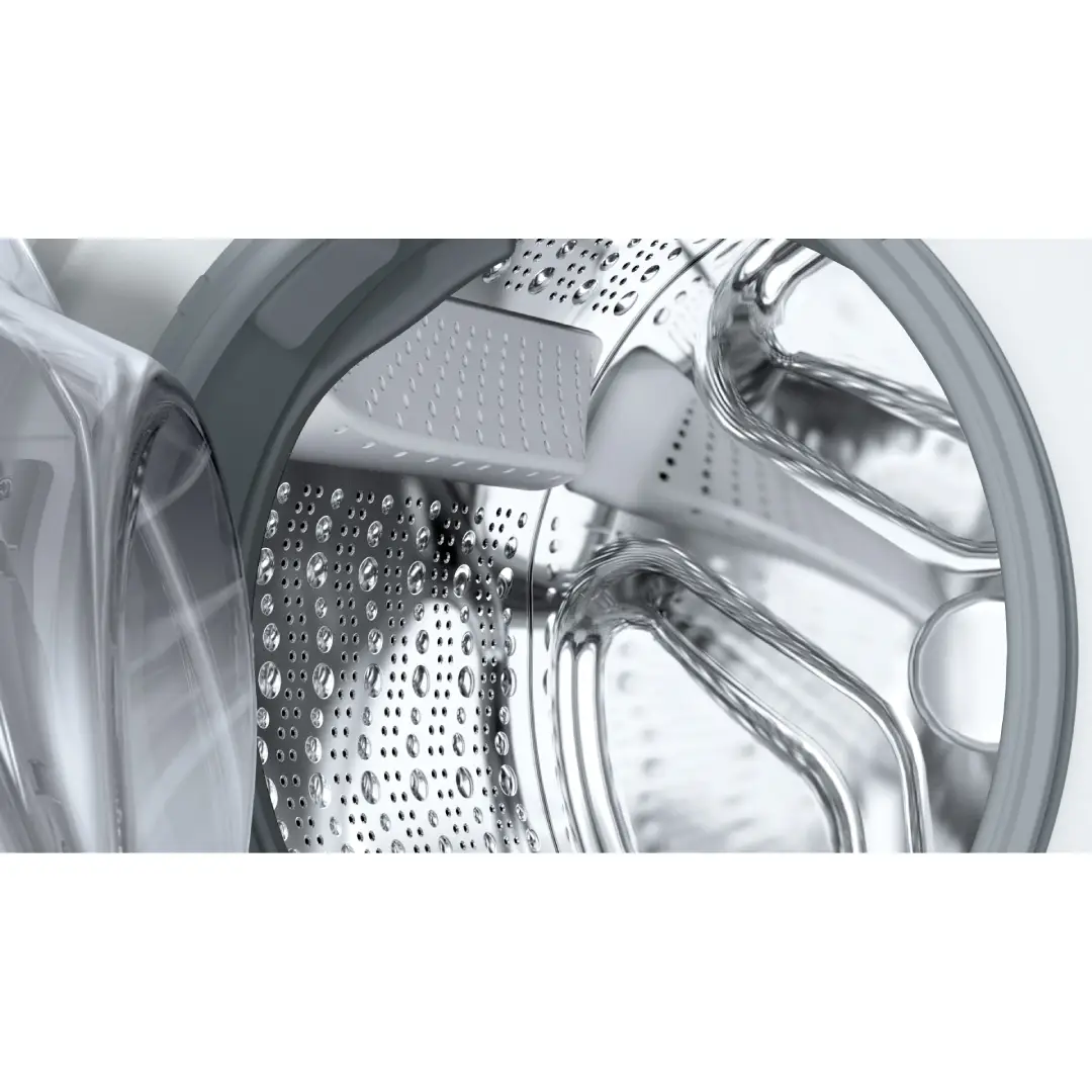 Interior del tambor de la lavadora Bosch WUU-28T63ES, con espacio optimizado para lavar hasta 8kg de ropa. - Electrocash