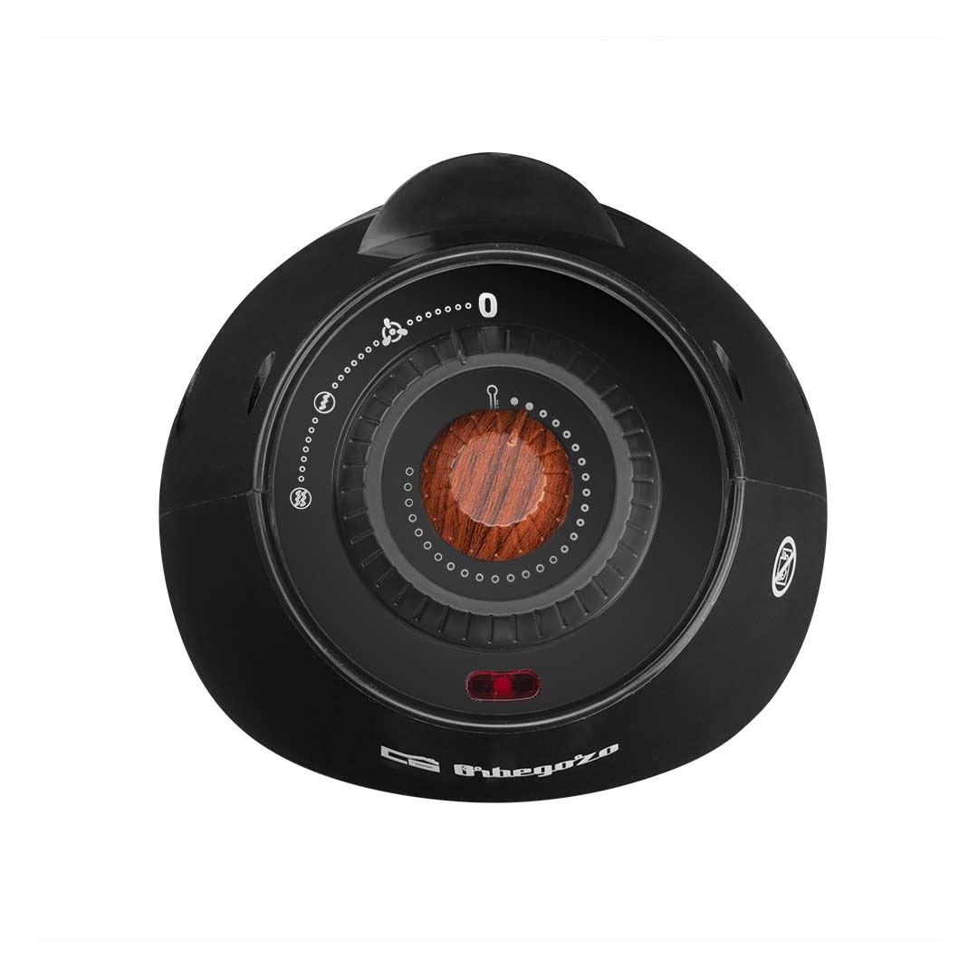 Calefactor Orbegozo FH-5237 visto desde arriba, destacando su diseño compacto y controles de ajuste - Electrocash