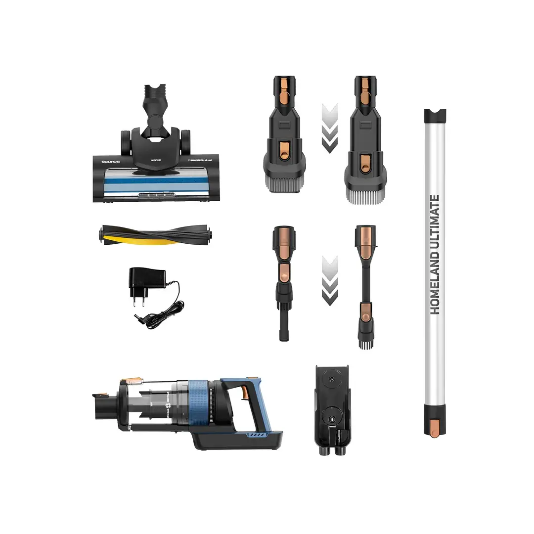 Conjunto de accesorios del aspirador escoba Homeland Ultimate Taurus 150W, incluyendo cepillos y boquillas