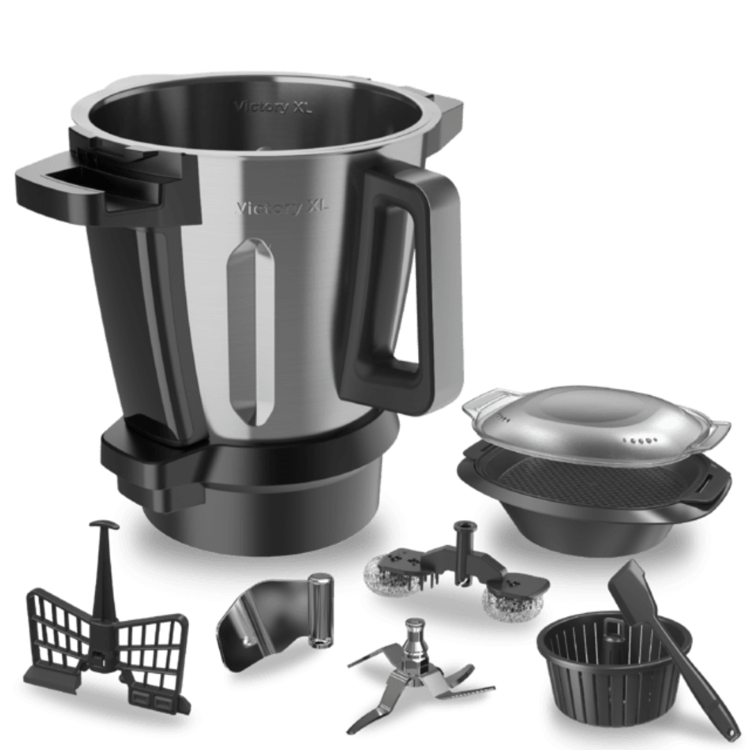 Utensilios del robot de cocina Cecotec Mambo Victory modelo 04700, destacando su versatilidad para diferentes preparaciones - Electrocash