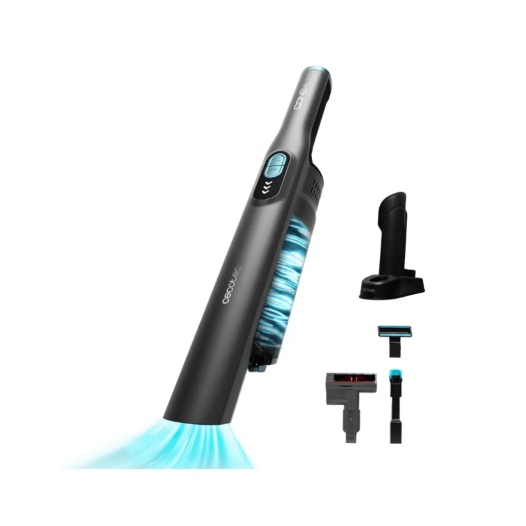 Aspirador de mano Micro+ Turbo Cecotec de 210W en vista principal, compacto y potente