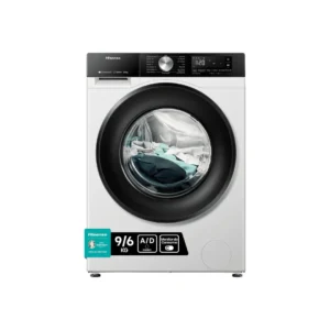 Lavadora-secadora Hisense modelo WD-3S9043BW3 con capacidad de 9 kg para lavado y 6 kg para secado, conectividad Wi-Fi y eficiencia energética. - Electrocash
