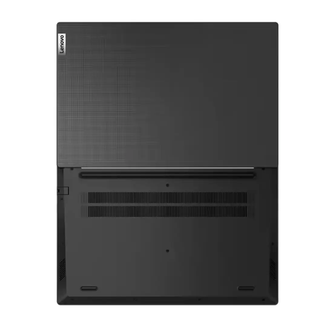 Vista del portátil Lenovo V15 R3-7320U de 15,6" completamente abierto, mostrando su teclado y pantalla - Electrocash