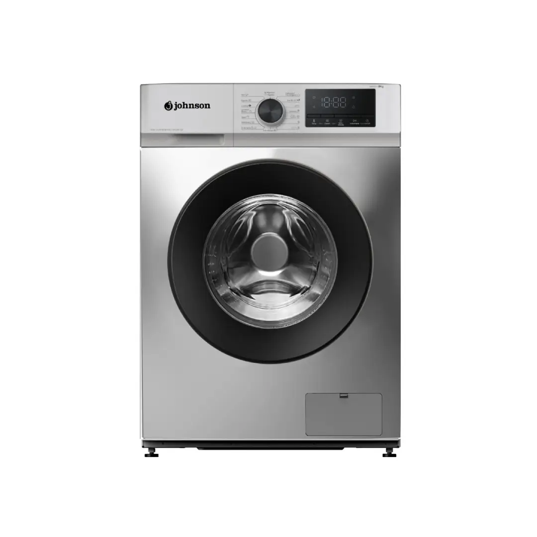 Lavadora Johnson Duero 80XA-1 con acabado en inox, capacidad de 8 kg, eficiencia energética A y 1400 rpm - Electrocash
