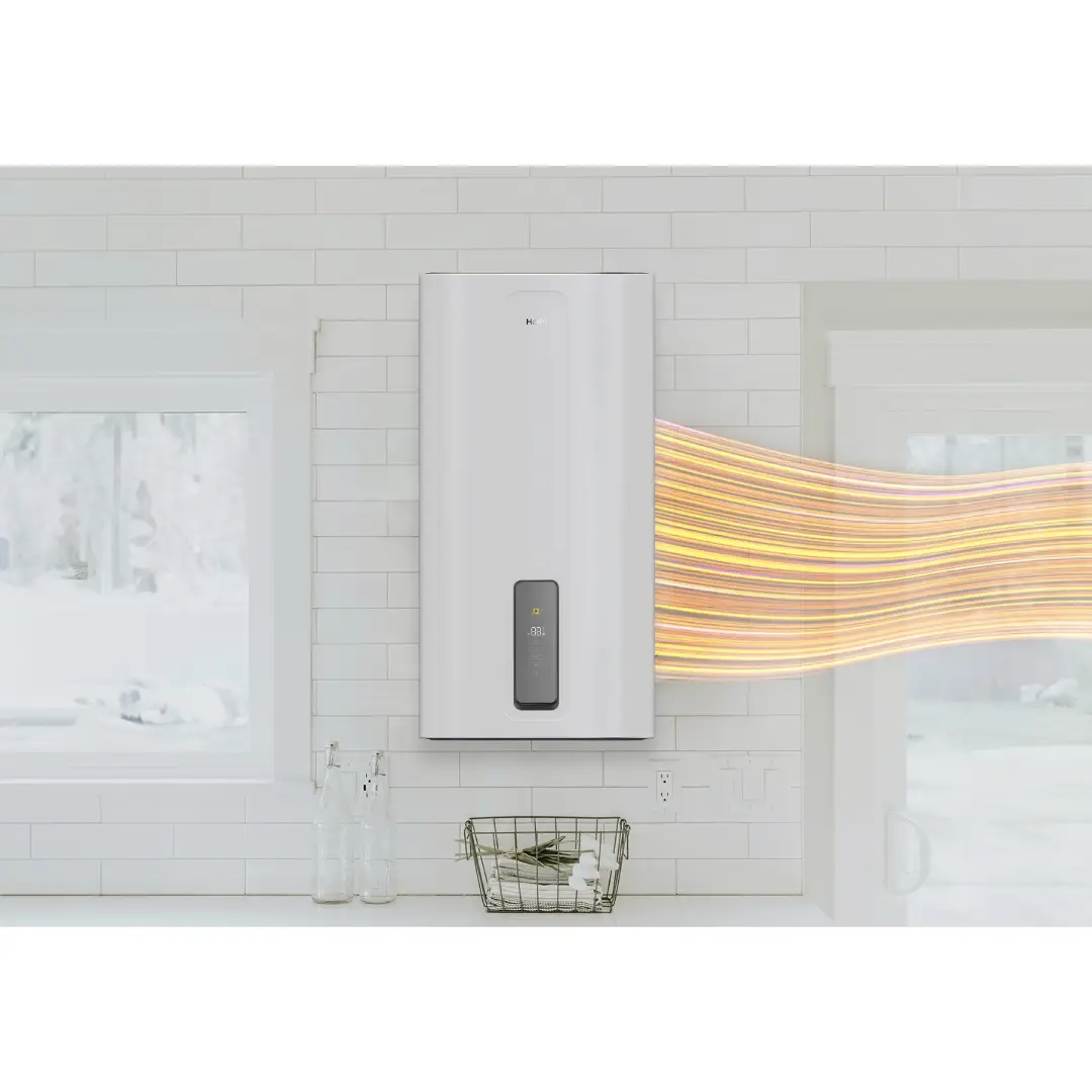 Termo eléctrico Haier ES80V-TF7 instalado en una casa, mostrando cómo se adapta perfectamente a espacios domésticos mientras proporciona agua caliente de forma confiable - Electrocash