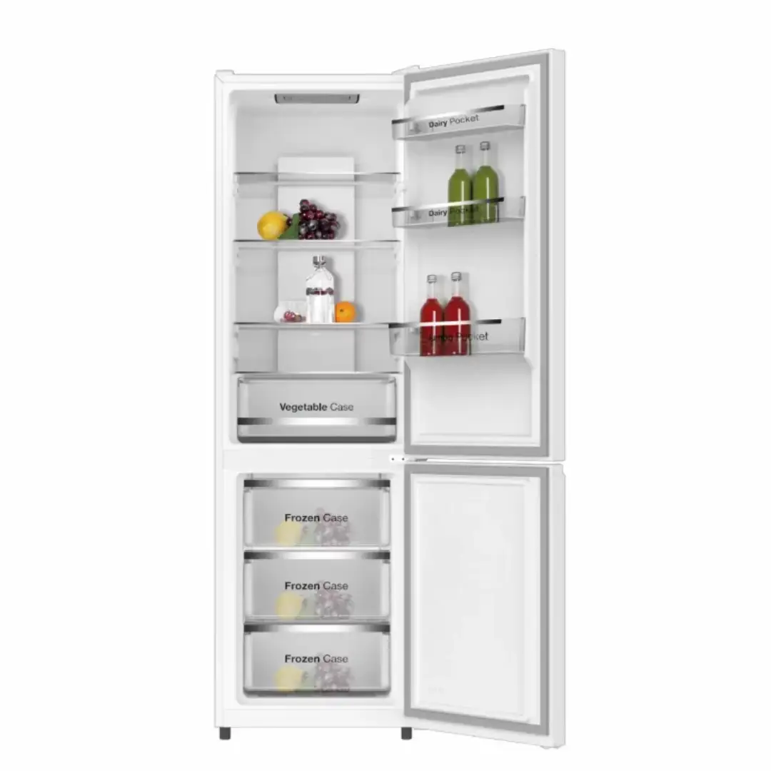 Interior del frigorífico combi VOK EVR-310NEW con distribución óptima y amplio espacio de almacenamiento - Electrocash