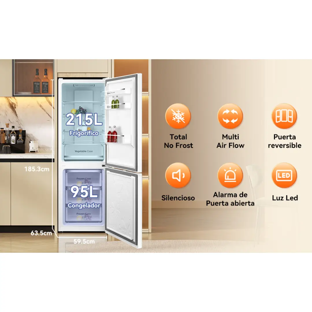 Diseño eficiente, iluminación LED y sistema No Frost en el frigorífico combi VOK EVR-310NEW - Electrocash