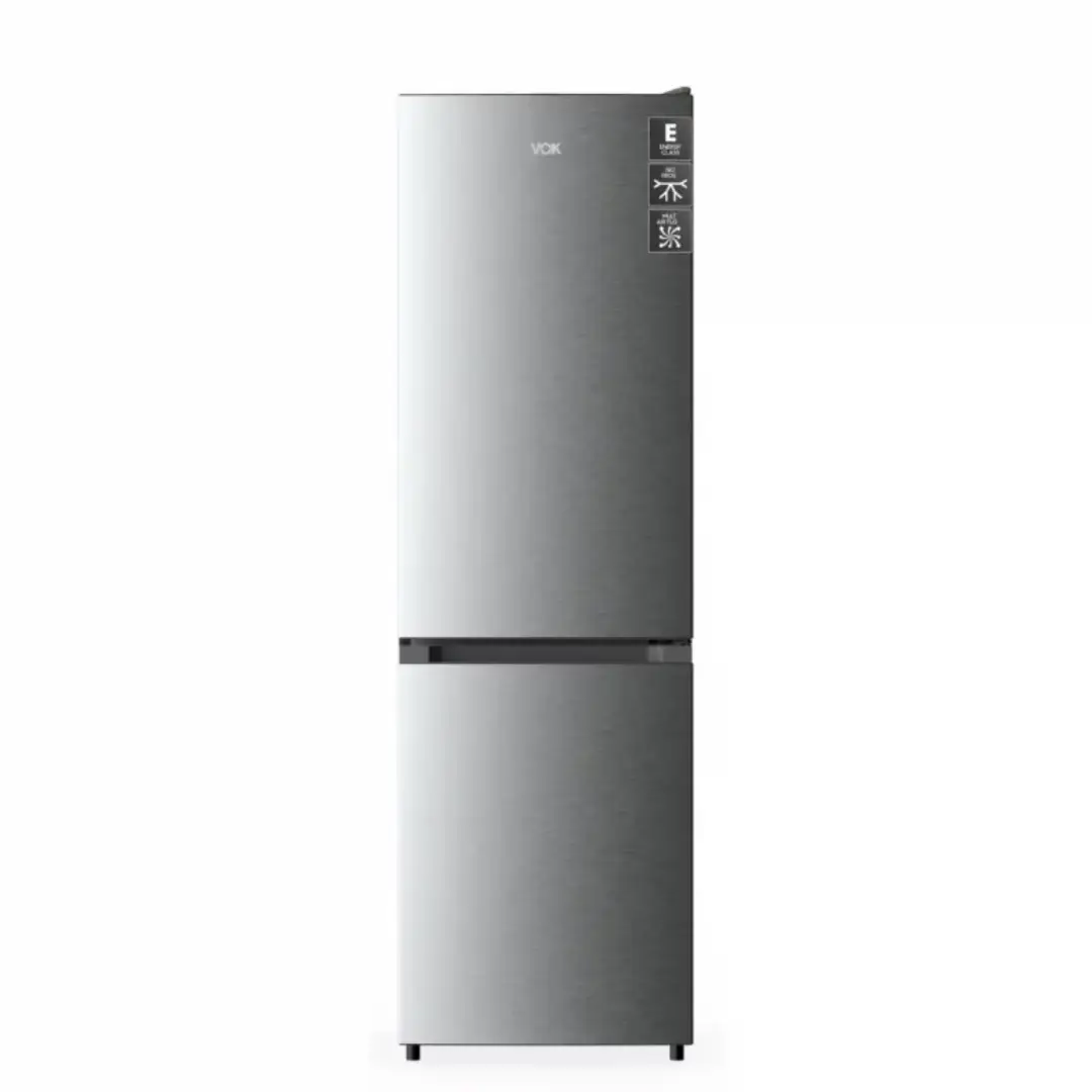 Frigorífico combi VOK EVR-310NEI en acabado inoxidable, con sistema No Frost y dimensiones de 185x60 cm - Electrocash