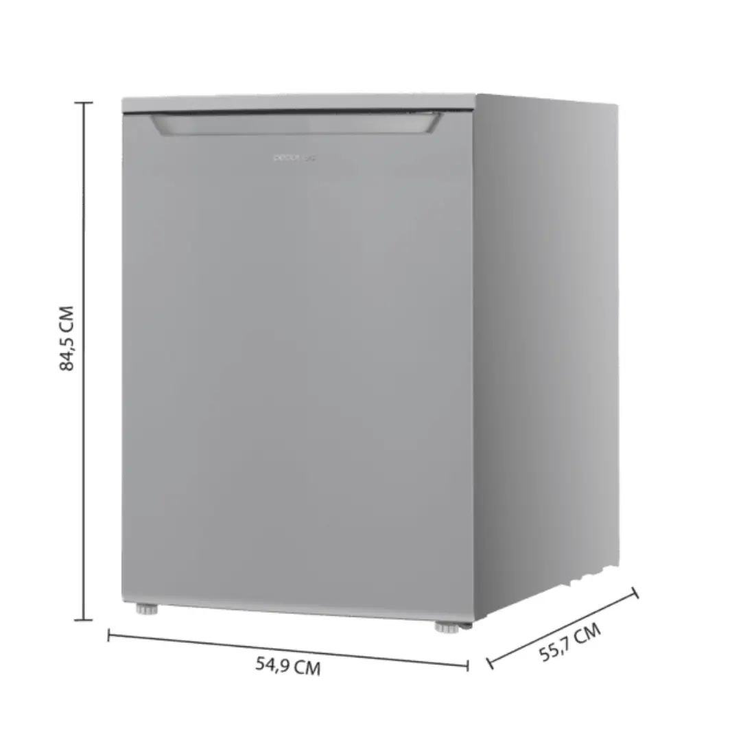 Dimensiones del frigorífico 1 puerta Bolero TT107 de Cecotec, ideal para espacios compactos con eficiencia energética - Electrocash