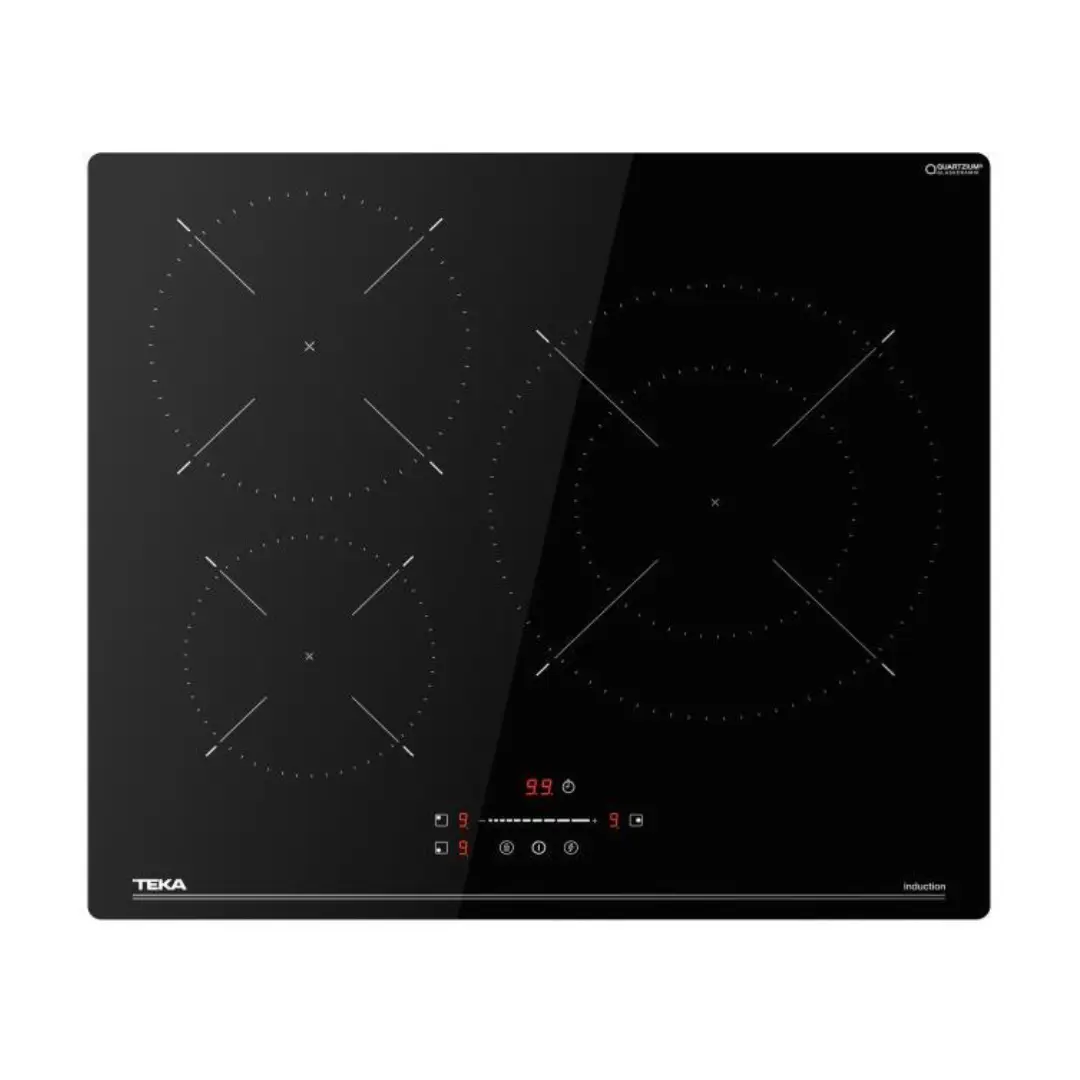 Vista de la placa de inducción Teka IBC-63BF110 en uso, mostrando su rendimiento con fuego doble en acción - Electrocash