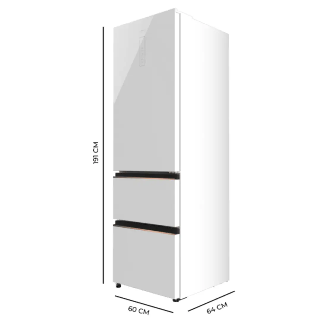 Esquema con las dimensiones del frigorífico combi Cecotec 02082 FD White, con 191 cm de alto y 60 cm de ancho - Electrocash