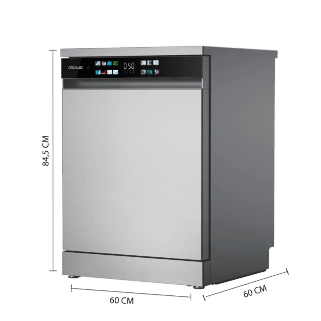 Medidas detalladas del lavavajillas Cecotec 00220 Aguazero 6210, ideal para su instalación en cualquier cocina - Electrocash