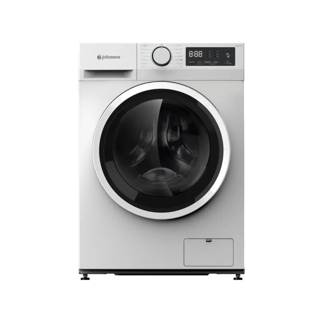 Lavadora EBRO-100 de JOHSON en color blanco, con capacidad de 10 kg y 1400 rpm para un rendimiento de lavado eficiente - Electrocash