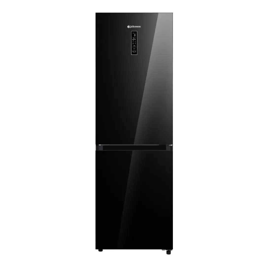 Combi cristal negro JRC-185EN2GN Johnson con sistema No Frost, 186x60 cm, ideal para mantener tus alimentos frescos y organizados - Electrocash