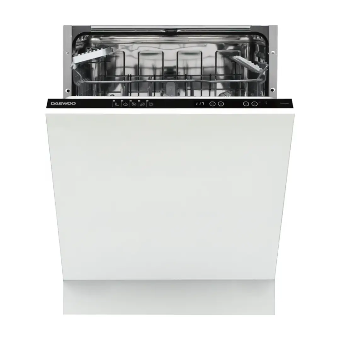 Lavavajillas integrable Daewoo DI1D-5FW0ES de 60 cm, con capacidad para 14 cubiertos y eficiencia energética E, diseñado para un lavado eficiente y silencioso - Electrocash