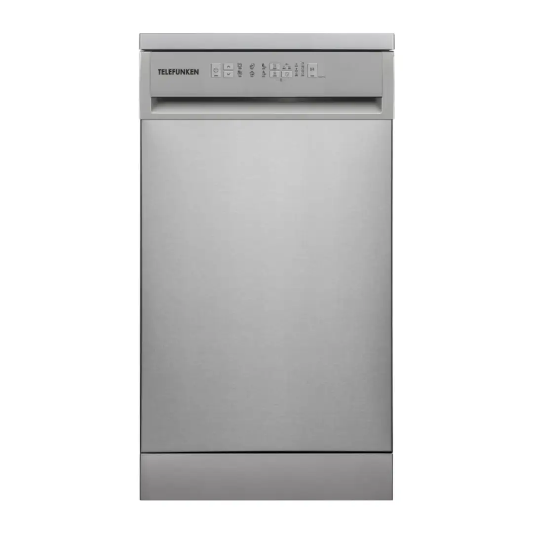Lavavajillas Telefunken TLK-046X en acero inoxidable, con ancho de 45 cm, capacidad para 10 cubiertos y eficiencia energética E, ideal para espacios reducidos - Electrocash