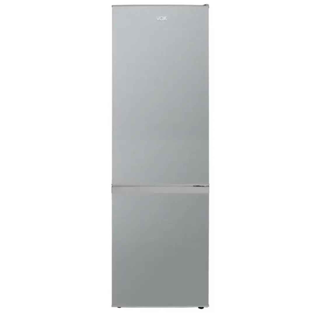 Frigorífico combinado VOK EVR-244DEI en acero inoxidable, con una altura de 180 cm y clasificación energética E, ofreciendo una opción eficiente y moderna para tu cocina - Electrocash