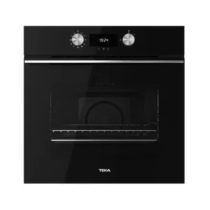 Horno pirolítico Teka HLB-8400P de 70 litros, con sistema DualClean, eficiencia energética A+ y elegante acabado en cristal negro, ideal para una cocina moderna - Electrocash