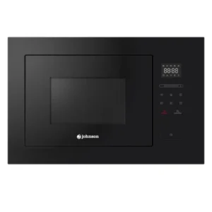 Microondas encastre Johnson Jomi-28NINT de 28L con función grill CR, diseño elegante en cristal negro, ideal para cocinar y recalentar con estilo - Electrocash