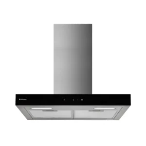 Campana decorativa Johnson SIROCO-608NX de 60 cm, con elegante diseño en acero inoxidable y cristal negro, ideal para cocinas modernas y funcionales - Electrocash