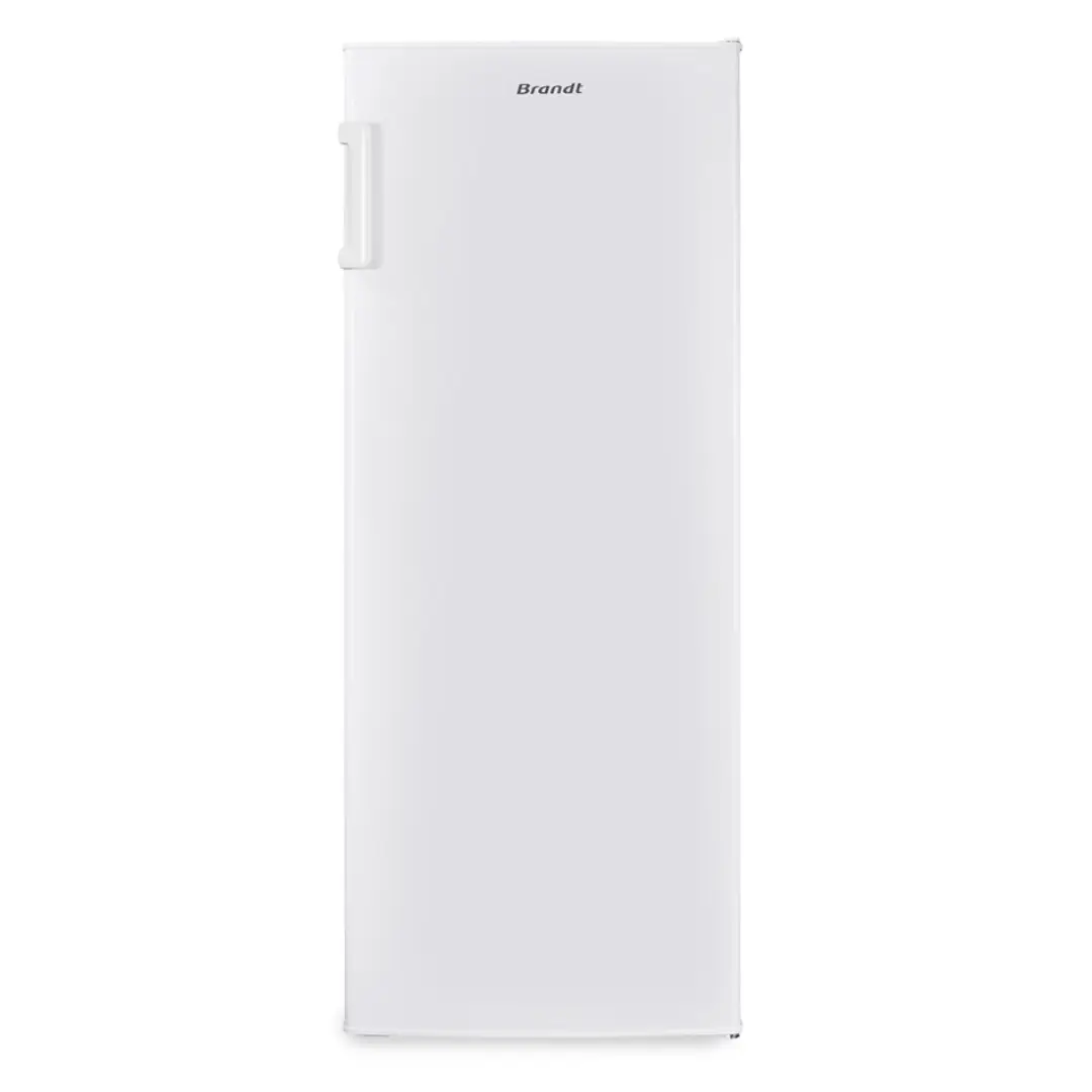 Frigorífico de una puerta Brandt BFL-4250EW en color blanco, con capacidad de 242 litros, sistema de frío cíclico y clase energética E - Electrocash