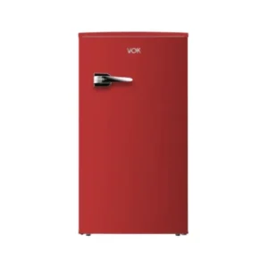 Frigorífico retro VOK EVR-85RDER en color rojo, con 85 litros de capacidad, sistema de frío estático y clase energética E, ideal para espacios pequeños - Electrocash