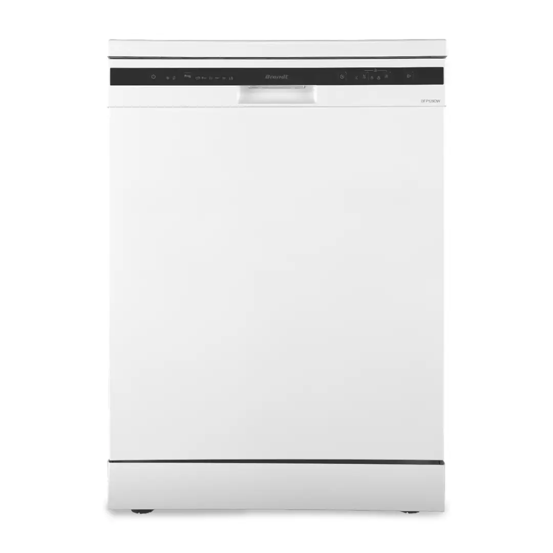 Lavavajillas Brandt DFP-3129 en color blanco, con capacidad para 12 cubiertos, 60 cm de ancho y eficiencia energética clase D, ideal para el uso diario - Electrocash