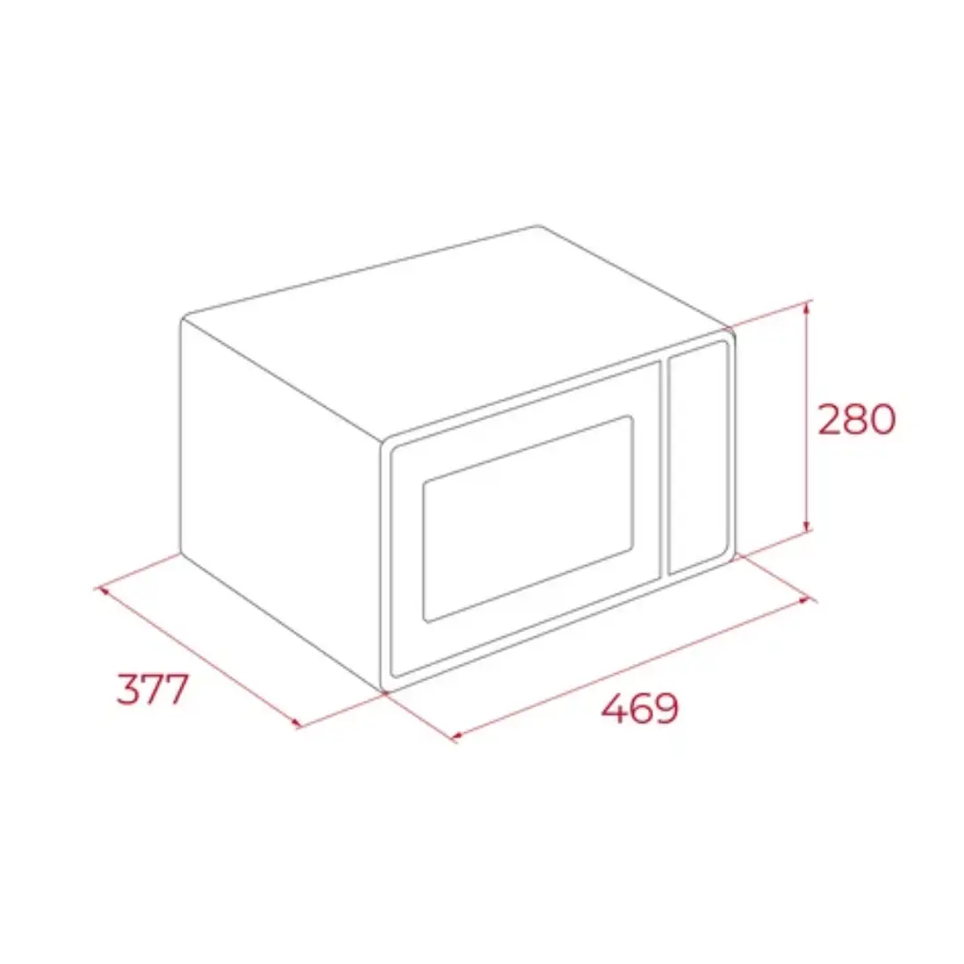 Medidas del microondas TEKA MWE-FS25GWH, con capacidad de 25L y diseño compacto en blanco, ideal para adaptarse a diferentes espacios - Electrocash
