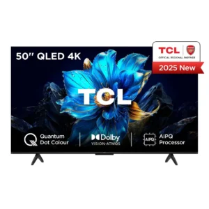 Televisor QLED TCL 50P7K de 50 pulgadas con resolución 4K UHD, Google TV, Dolby Vision y diseño sin bordes, ideal para cine en casa - Electrocash