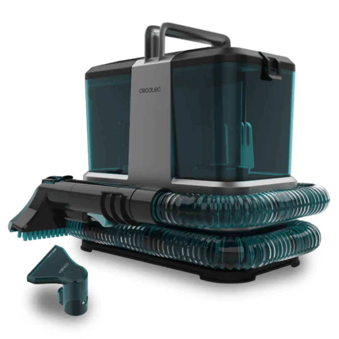 Imagen principal del aspirador portátil de tapicerías Cecotec A01_EU01_100073 con sistema de spray y depósito de agua limpia – Electrocash