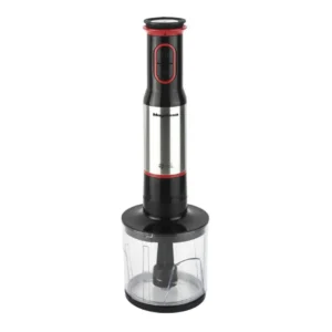 Imagen principal de la batidora de mano Magefesa Kreisel Max MGF-4197 con sus accesorios incluidos: vaso medidor, varilla batidora y picadora – Electrocash