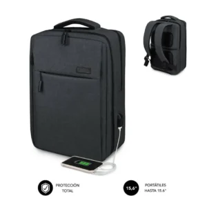 Imagen principal de la mochila Subblim Traveller 15.6" en color negro, con diseño elegante, puerto USB y acolchado Air Padding – Electrocash