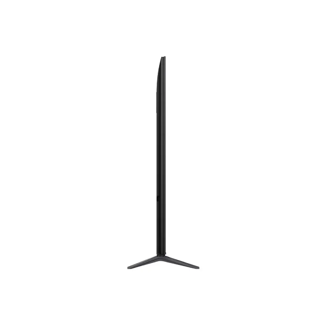 Vista lateral completa del televisor TCL 75C6K con perfil ultra delgado y estructura minimalista – Electrocash