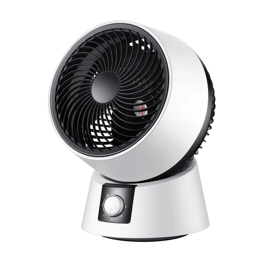 Ventilador de sobremesa Gavilan Blanco Abrila con motor AC de 35W, 3 aspas y 3 velocidades, ideal para mantener frescos tus espacios con estilo – Electrocash