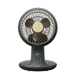 Ventilador de sobremesa Miera Negro Abrila con motor DC de 20W, 8 velocidades y tres modos de aire, perfecto para adaptar el flujo de aire a tus necesidades – Electrocash
