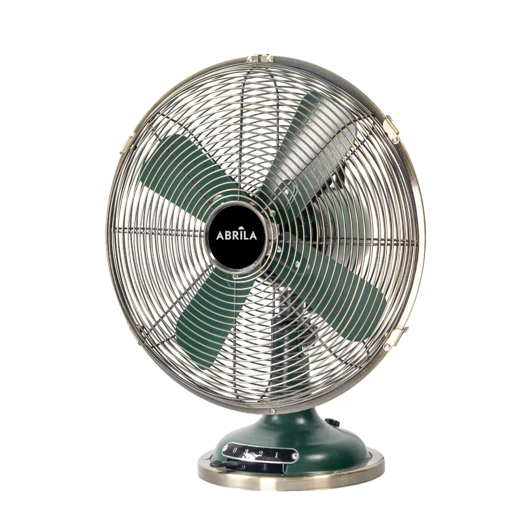 Imagen del ventilador de mesa Capitolio Abrila en color Olivia, diseño moderno y compacto con gran potencia y 3 velocidades – Electrocash