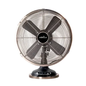 Ventilador de sobremesa Capitolio en color negro de la marca Abrila, con motor AC de 37W, 3 velocidades y un diámetro de 35 cm – Electrocash