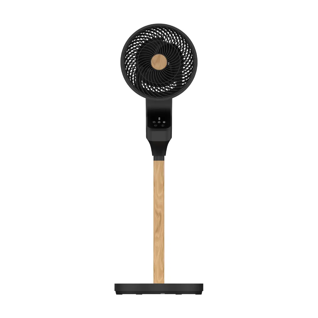 Ventilador de pie Bizancio Negro Abrila con motor de 50W, 3 aspas, display LED y mando a distancia para un control cómodo y eficiente – Electrocash