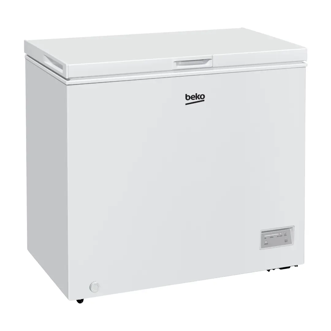 Congelador horizontal Beko CF-200EWN en color blanco, con capacidad de 198 litros, bajo consumo y diseño compacto de 91 cm – Electrocash