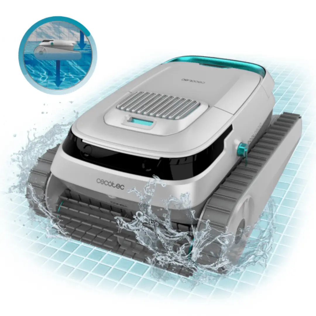 Robot limpiapiscinas Cecotec Conga Pooldroid 5000 inalámbrico, ideal para fondo y paredes, con capacidad de limpieza de hasta 100 m² y 2,5 m de profundidad – Electrocash