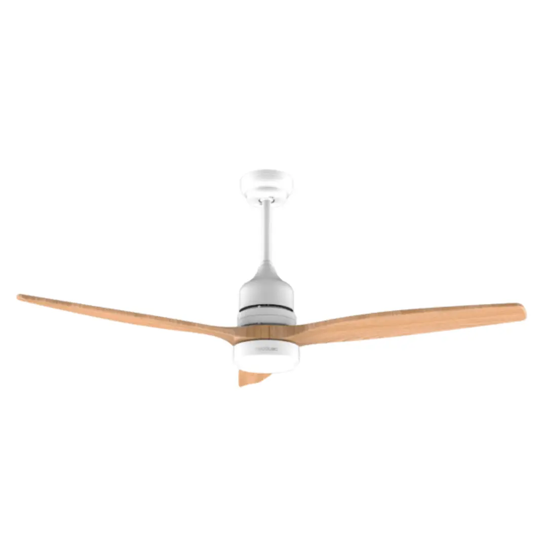 Ventilador de techo Cecotec EnergySilence Aero 5275 WhiteWood con aspas de 132 cm, motor DC silencioso, LED de 18W y mando a distancia – Electrocash