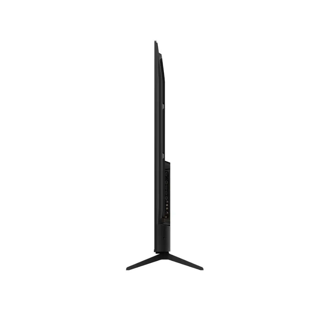 Detalle lateral del televisor TCL 75P6K mostrando los puertos HDMI, USB y entrada para auriculares – Electrocash