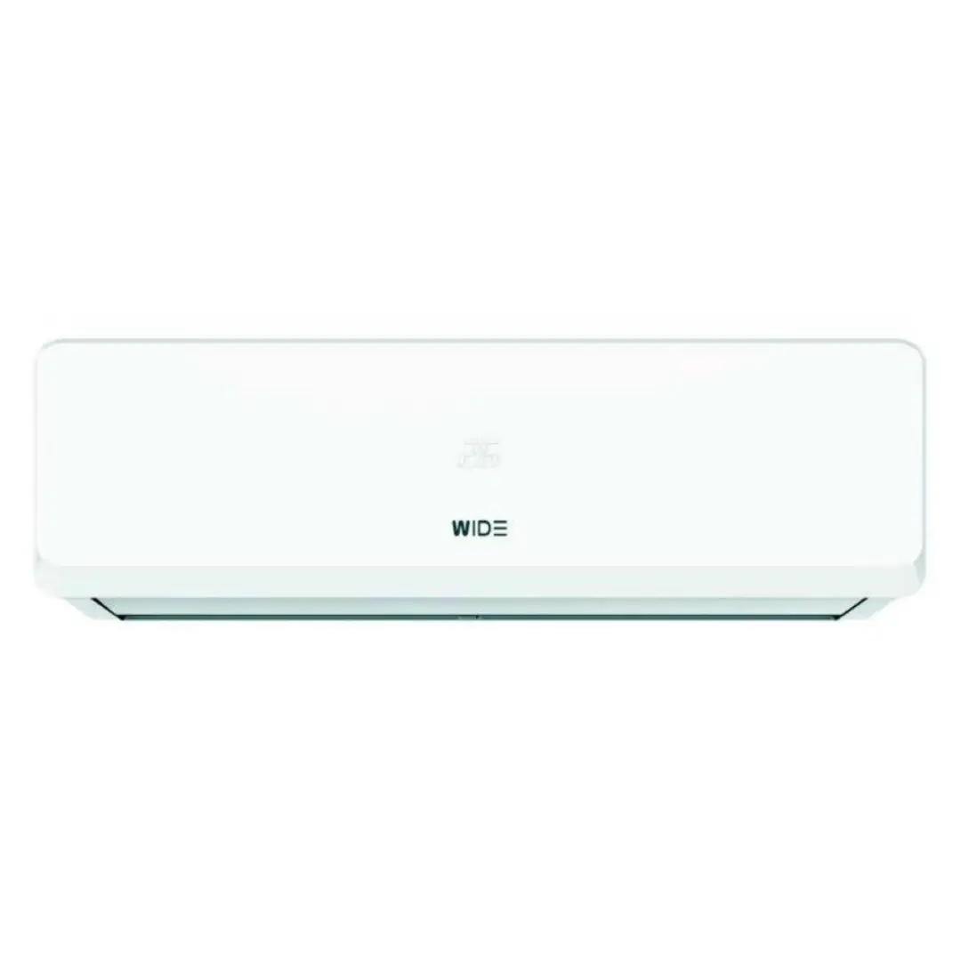 Imagen frontal del split WIDE WDS12IUL6ECO-R32 con diseño elegante en blanco, ideal para climatización eficiente – disponible en Electrocash
