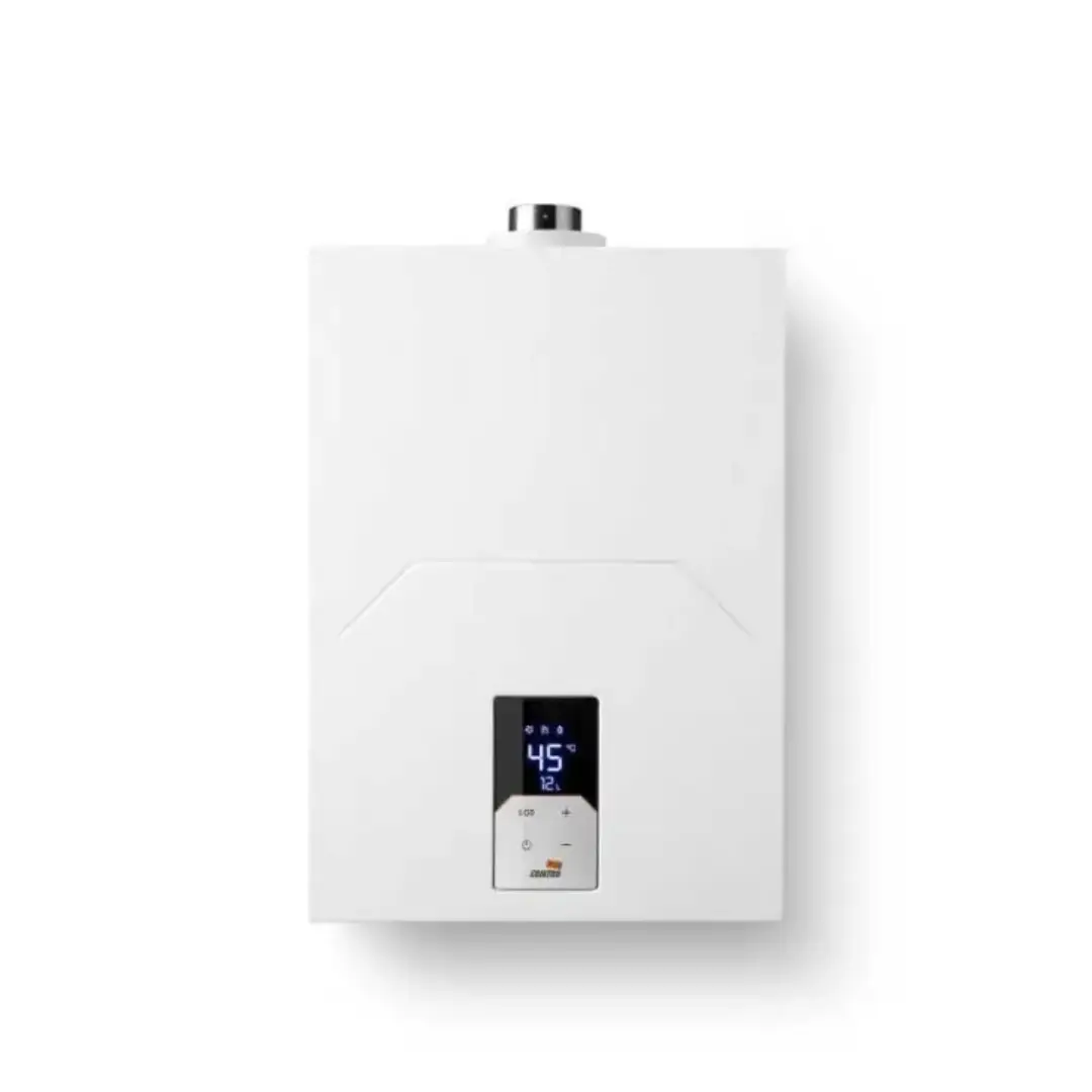 Imagen frontal del calentador estanco COINTRA CETI‑12B para gas butano/propano con capacidad de 12 litros y diseño compacto – Electrocash