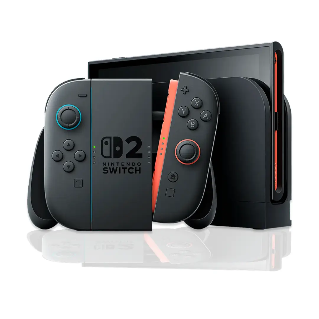 Vista detallada de la nueva Nintendo Switch 2 mostrando su diseño renovado, pantalla más amplia y conectividad avanzada – Electrocash
