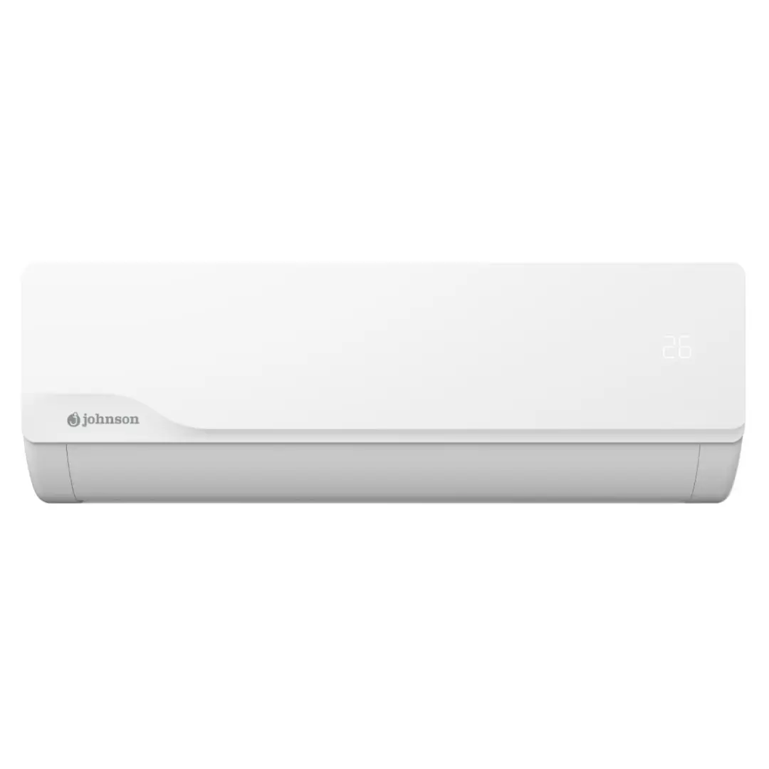Imagen frontal del aire acondicionado Split Johnson DENALI‑25K con 2.250 frigorías, conectividad WiFi y diseño moderno – disponible en Electrocash