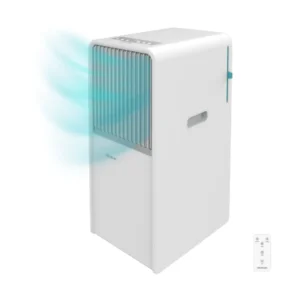 Aire acondicionado portátil Cecotec ForceClima STY 08162 en color blanco con ruedas | Potencia de 1750 frigorías | Imagen frontal del aparato | Electrocash