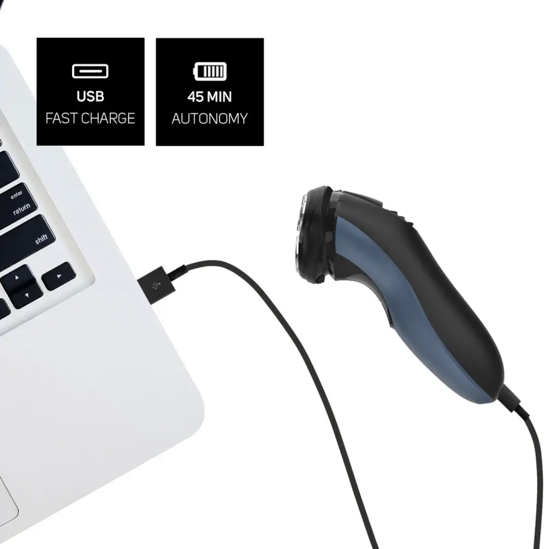 Afeitadora SHA-1201 Taurus conectada a cable USB para carga eficiente y portátil – Electrocash