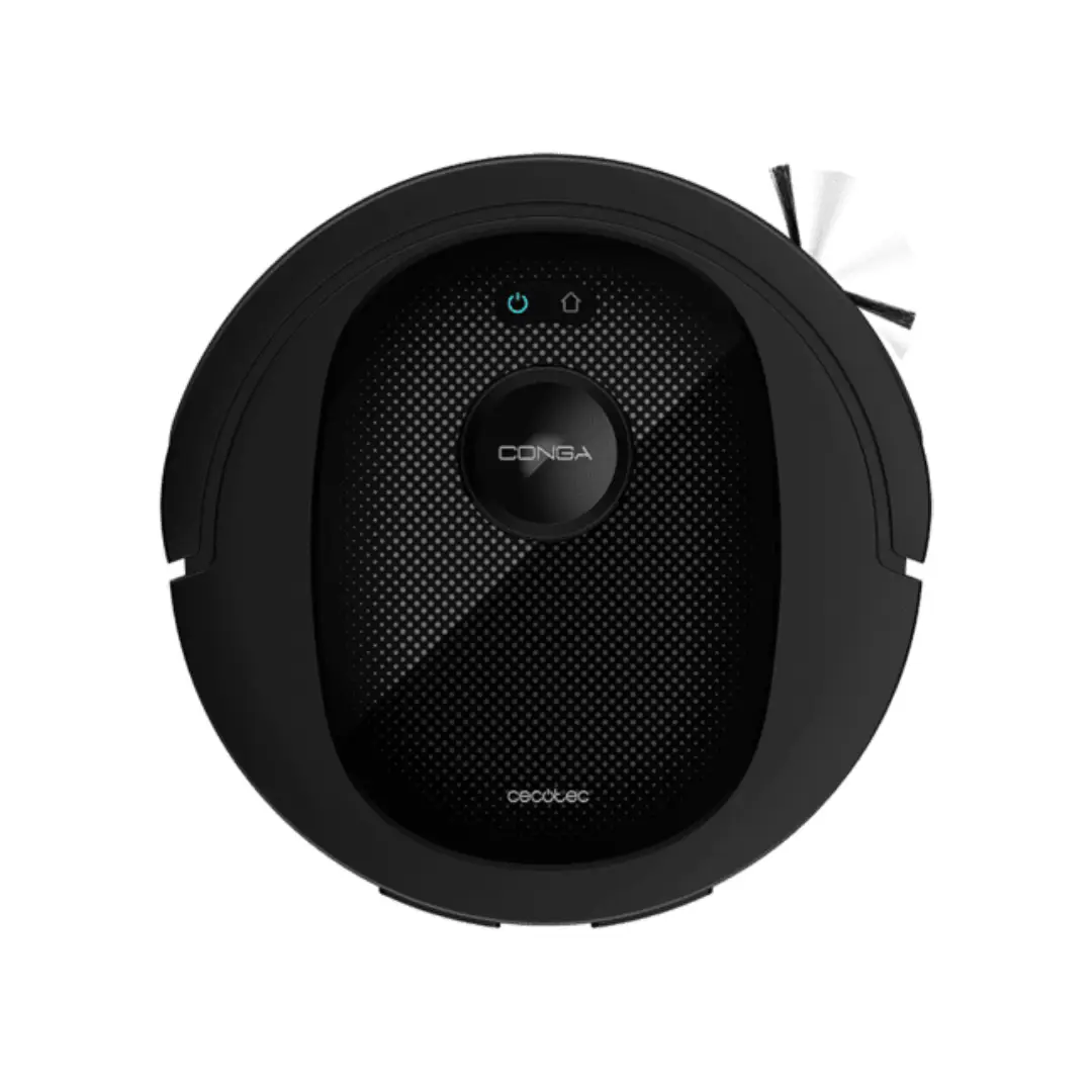 Imagen superior del robot aspirador Cecotec Ultimate 7490 mostrando su diseño y sensores – Electrocash