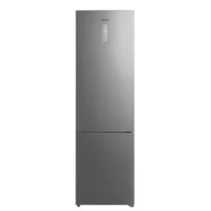 Imagen frontal del frigorífico combi Teka NFL-4300 SS en acero inoxidable antihuellas con diseño moderno y display digital exterior – disponible en Electrocash